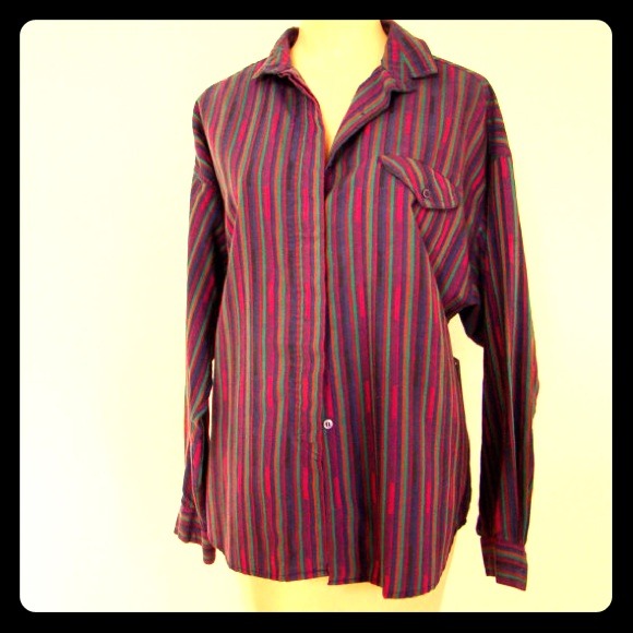 Diane Von Furstenburg Vtg. 80s Stripe Dolman Top