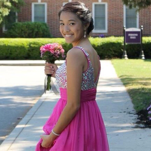 Pink sequin PROM DRESS!! - Picture 1 of 4
