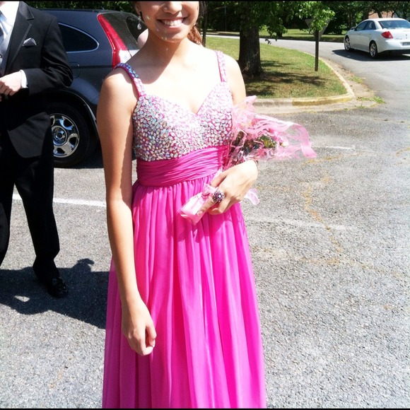 Pink sequin PROM DRESS!! - Picture 2 of 4