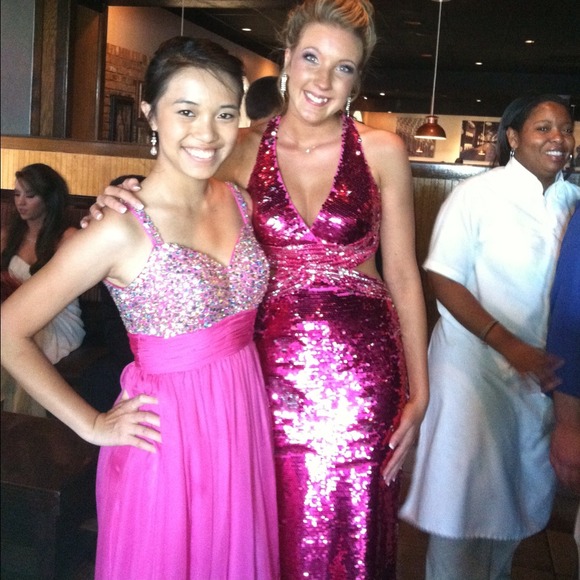 Pink sequin PROM DRESS!! - Picture 4 of 4