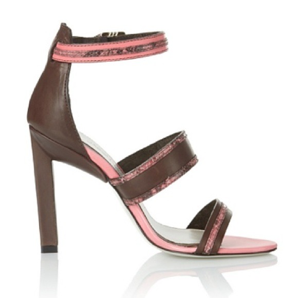 Jason Wu Raquel Ankle Strap Sandal in Brown/Pink - Picture 3 of 4
