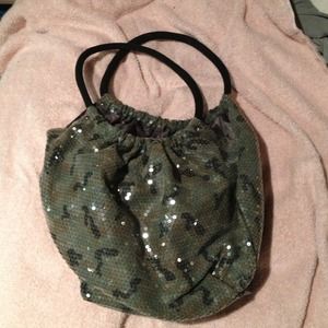 Camo sequin purse