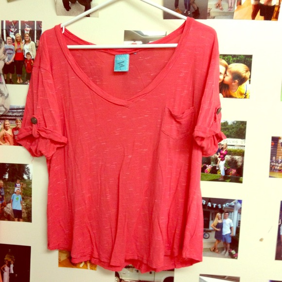 Super cute, bright coral top:)
