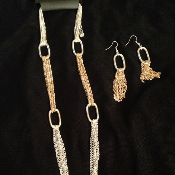 💔SOLD💔  Chain vibe necklace and earring set