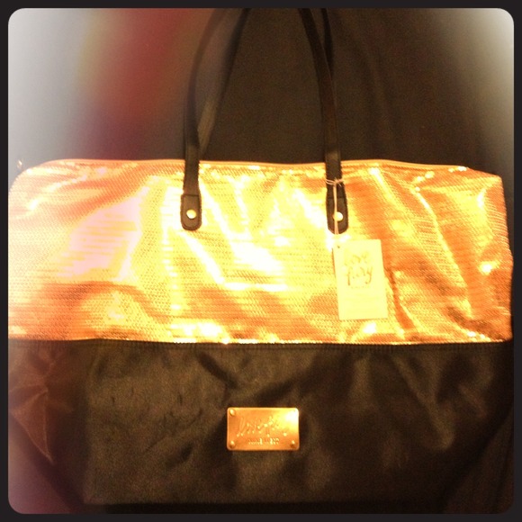 Gold and black NINE WEST "love fury" tote-bag(: