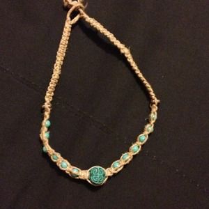 Hand made hemp and turquoise choker