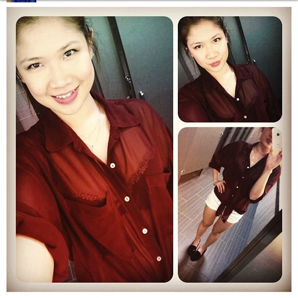 SOLD American apparel chiffon shirt - Picture 3 of 3
