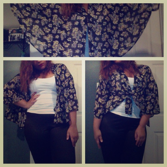 Black floral cape