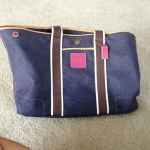 Large coach bag and michael kors watch