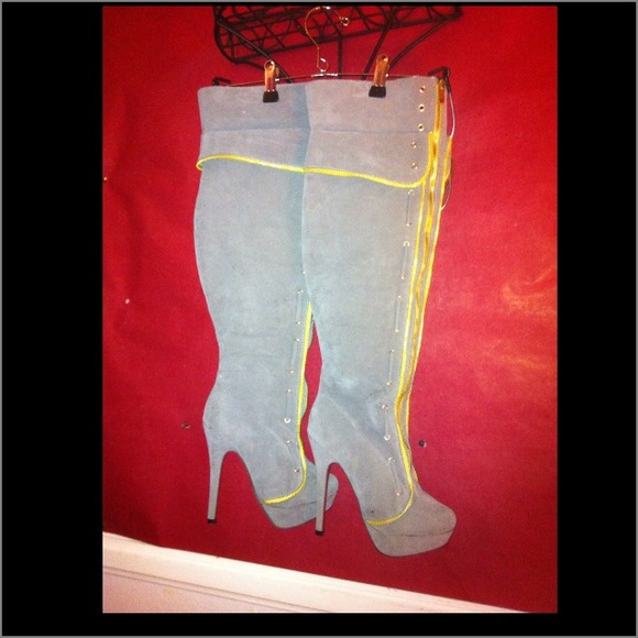 Gray&gold thigh high boots !