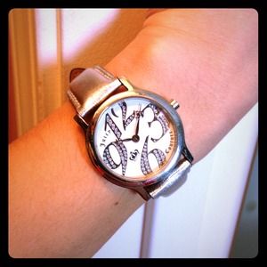 Juicy Couture watch with metallic leather strap