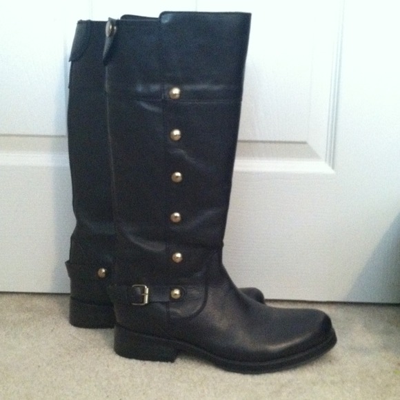 Steve Madden Olster Boots Black Military Riding
