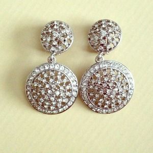 Rhinestone Glamour Clip On Earrings