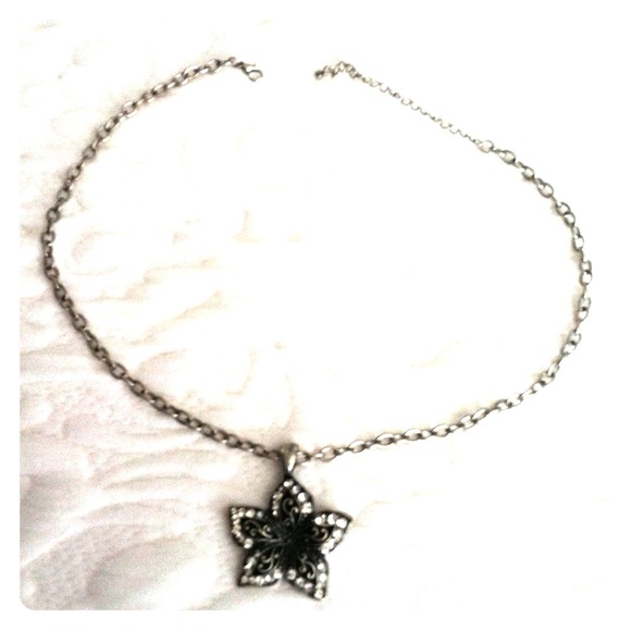 Jeweled flower necklace, worn once, adjust length.