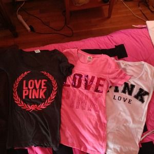 3 Victoria Secret Pink Shirts! RESERVED