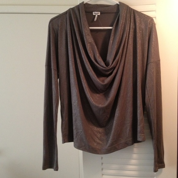 Splendid Tops - Splendid Metallic cowl neck shirt