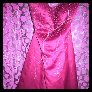 Maroon homecoming/prom dress.