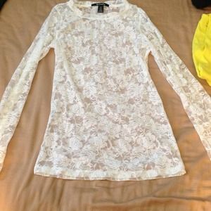 💥REDUCED💥 White lace long sleeve shirt