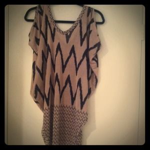Deep v-neck tribal top