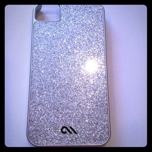 Silver glitter & polka dot iPhone case bundle