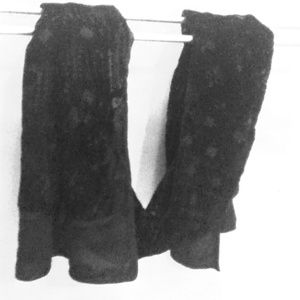 Black scarf with delicate velvet design