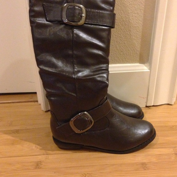 Anna by haute look Boots - Mid-calf double buckle brown boots