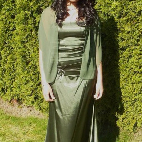 Olive Green formal dress