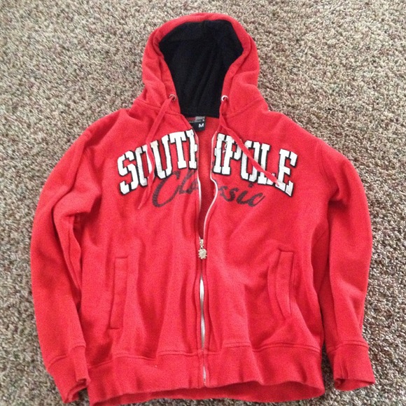 south pole red jacket