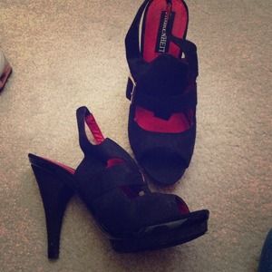 Black and red heels