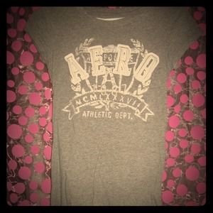 Grey and silver Aeropostale shirt with rhinestones