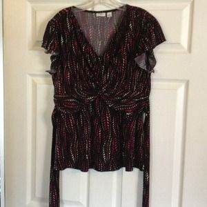 SOLD Black blouse with print