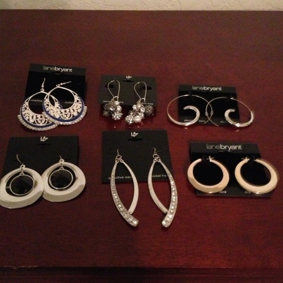 Six pairs of Lane Bryant earrings