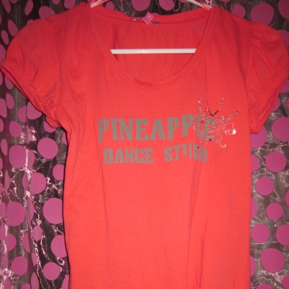 Coral Pineapple Dance studio Shirt Never Worn