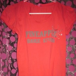Coral Pineapple Dance studio Shirt Never Worn
