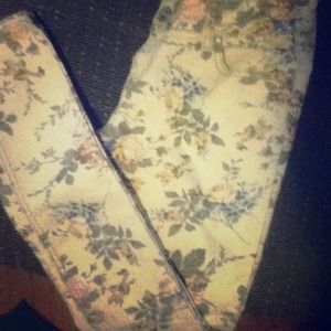 BRAND NEW; Vintage floral-pattern skinny jeans