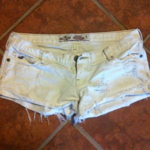 Hollister white/cream denim shorts 1