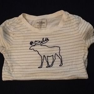 Abercrombie White T with logo.