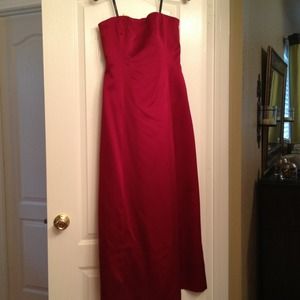 Nicole Miller red strapless gown