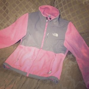 North Face pink and grey zip up