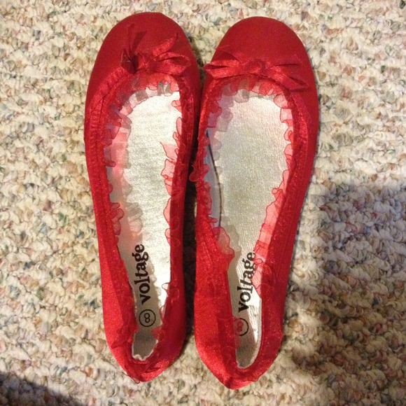 Red Dress Flats