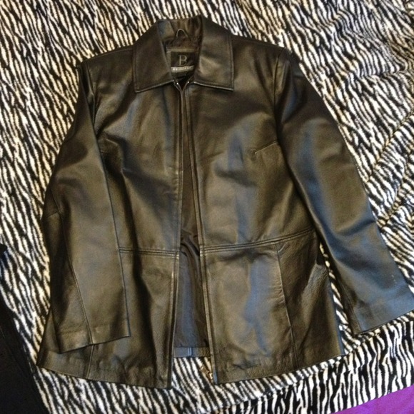 Black leather jacket. Real leather!!