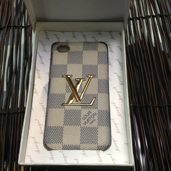 Late' and cream LV leather iPhone 4 4s case