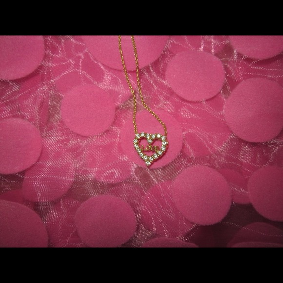 Sterling Silver, Yellow gold overlay LOVE necklace