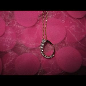 Sterling silver, YG overlay teardrop necklace