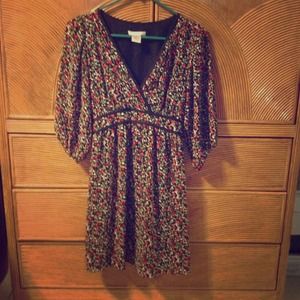 3/4 length sleeve "Poppy Garden" dress