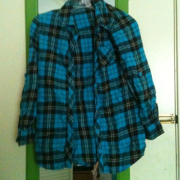 Blue plaid shirt