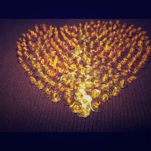 Brown tank with heart; gold sequins