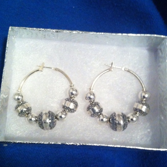 SOLD Sterling Silver Hoop Earrings