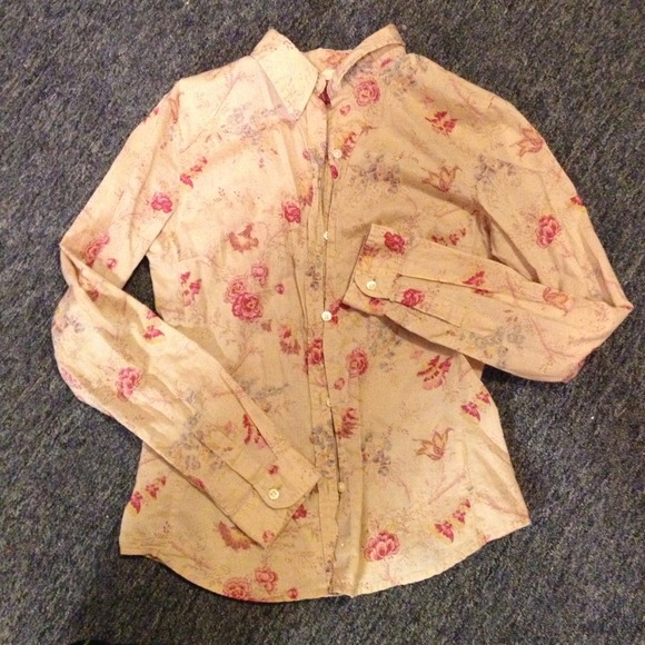 Traded!american eagle print button-down