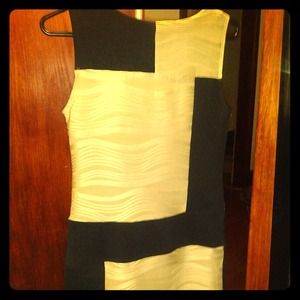 BRAND NEW; Beige/black dress